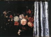 SPELT, Adrian van der Flower Still-Life with Curtain  uig Germany oil painting artist